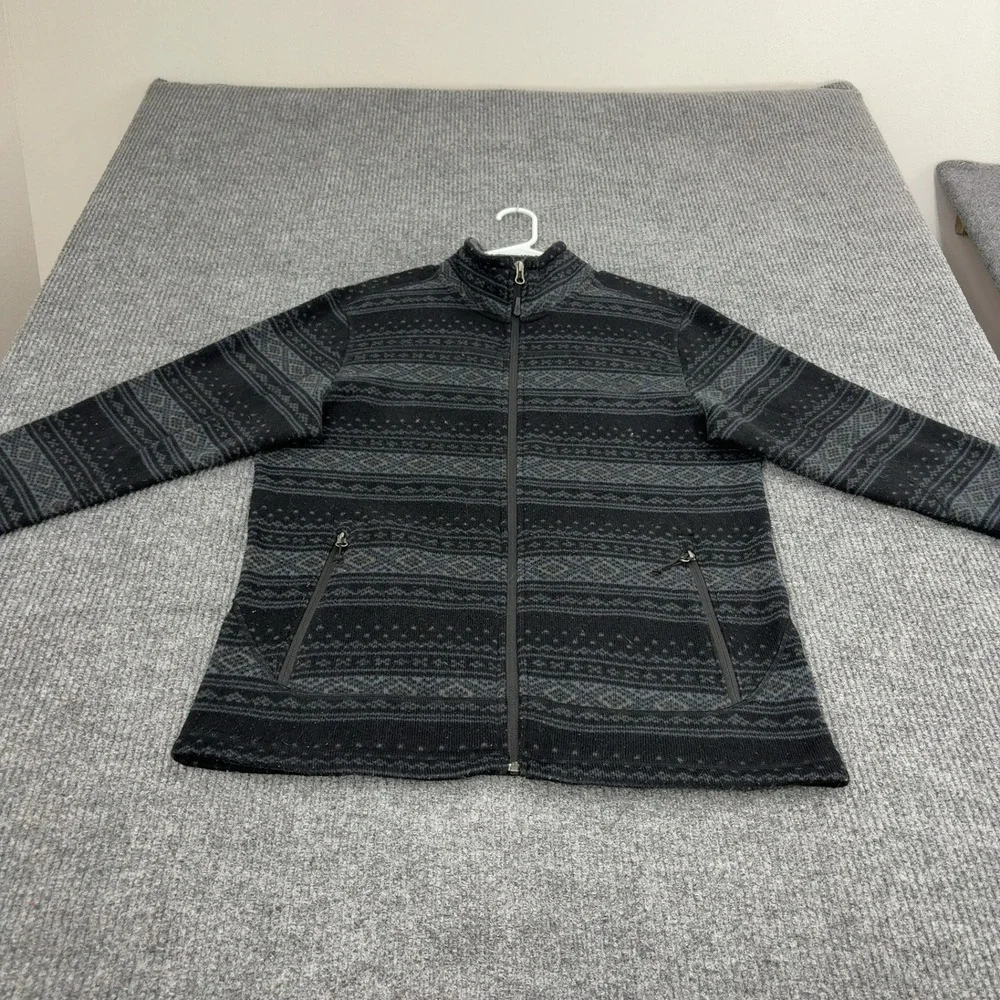 The North Face Jacket Mens L Black Polyester Fair Isle Full Zip Outdoor Gorpcore